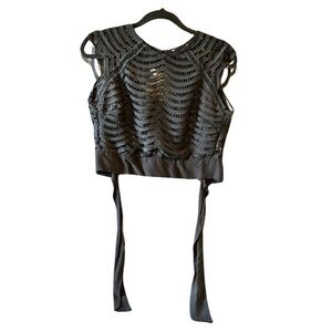 Open Back Cropped Blouse